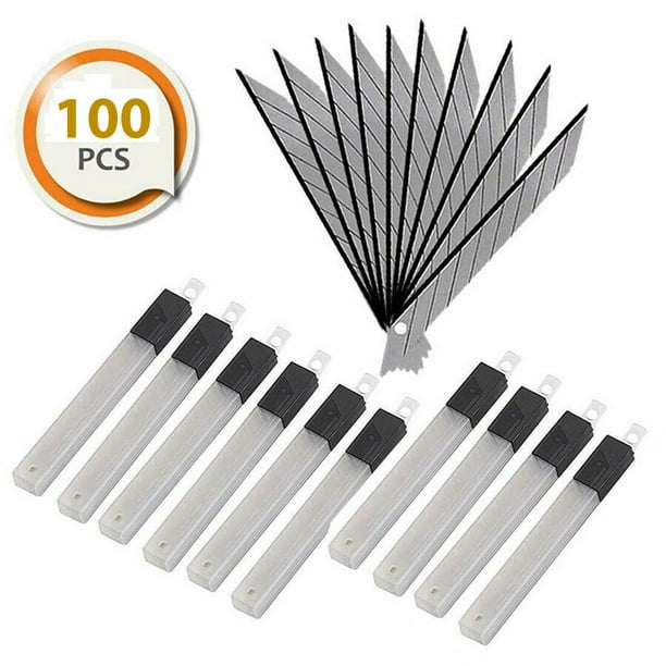100 Pcs Snap Off 9mm Utility Cutter Blades 30 Degree for OLFA Cutter Japan Steel